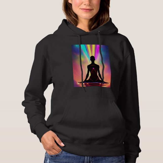 Sudadera Yoga Girl Female Sun Salutation Meditation Chakra  (Anverso)