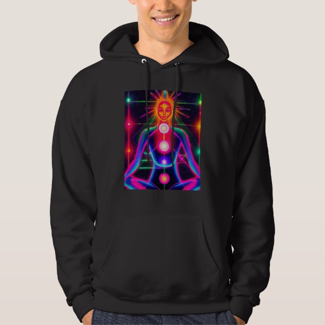Sudadera Yoga Girl Female Sun Salutation Meditation Chakra  (Anverso)