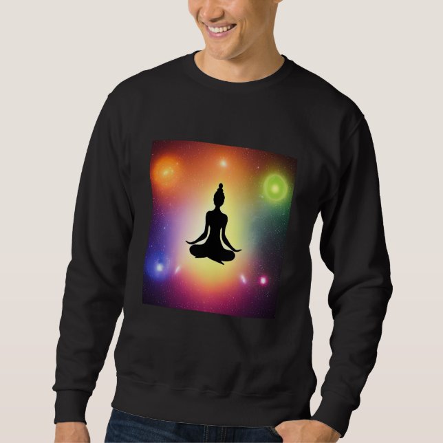 Sudadera Yoga Girl Female Sun Salutation Meditation Chakra  (Anverso)