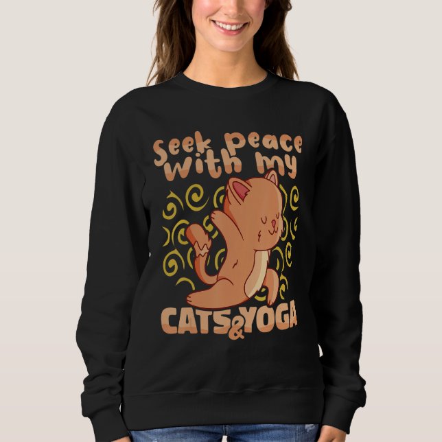 Sudadera Yoga Instructor Seek Peace with my Cats and Yoga M (Anverso)