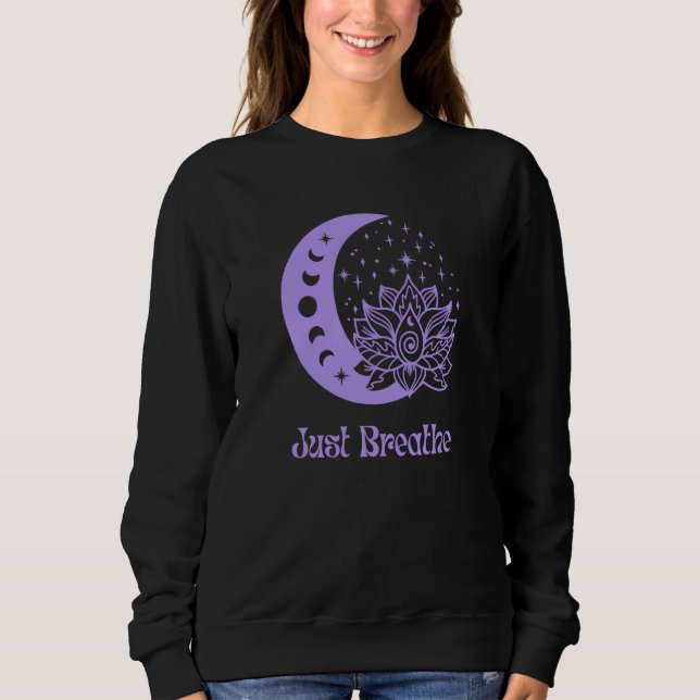 Sudadera Yoga Moon Phase Lotus Flower Reiki Meditation Just (Anverso)