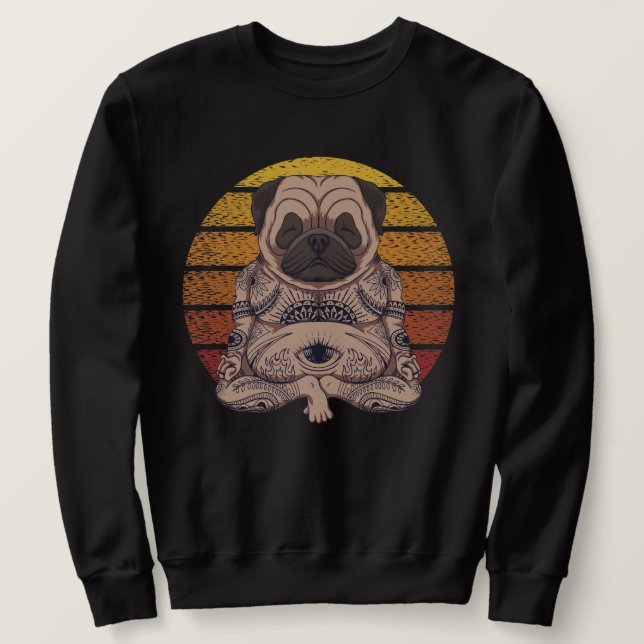 Sudadera Yoga Pug (Anverso del diseño)