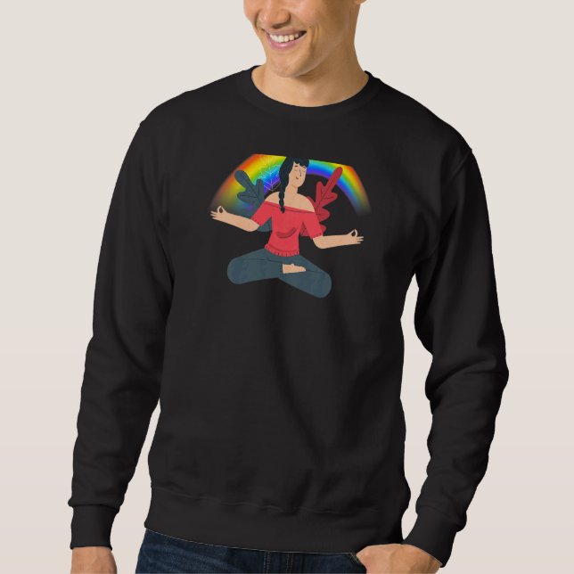 Sudadera Yoga púrpura en el arco iris de las mujeres (Anverso)
