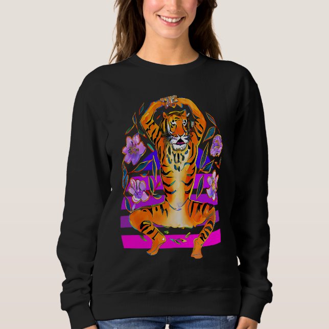 Sudadera Yoga Tiger in Flowers (Anverso)