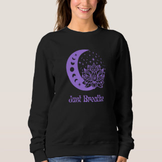 Sudadera Yogi Purple Moon Phase Yoga Meditation Just Breath