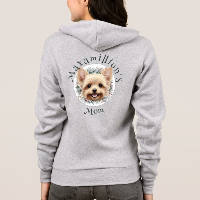 Sudadera Yorkie de acuarela y corona floral (Reverso)