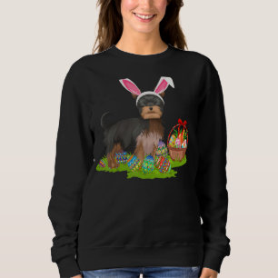 Sudadera Yorkie Dog Easter Egg Hunting Bunny Yorkie Easter