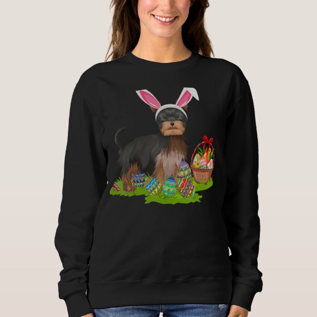 Sudadera Yorkie Dog Easter Egg Hunting Bunny Yorkie Easter (Anverso)