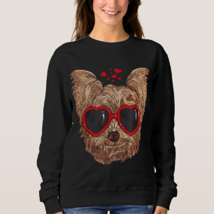 Sudadera Yorkie Mom Dog Sungafas Love Heart Yorkshire Ter