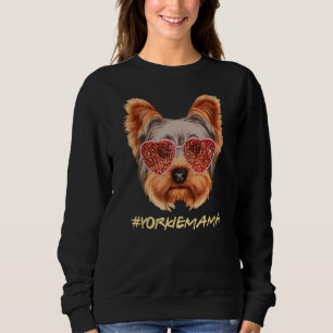 Sudadera Yorkie Mom Leopard Glasses Yorkshire Terrier Mama