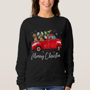 Sudadera Yorkie Red Truck Navidades Santa Hat Dog Xmas