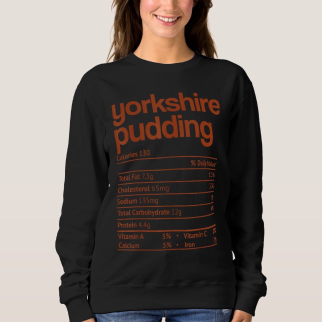 Sudadera Yorkshire Pudding Nutrición Fact Thanksending Chri (Anverso)