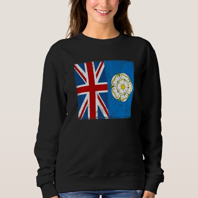 Sudadera Yorkshire Roots & British Grown Idea With Rose Of  (Anverso)