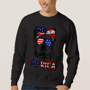 Sudadera Yorkshire Terrier Bandera De EE. UU. 4 De Julio Pa