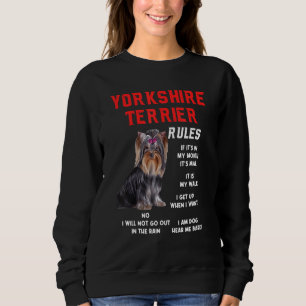 Sudadera Yorkshire Terrier Rules Fun Dog Dueño Mascota