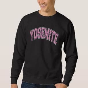 Sudadera Yosemite California Ca Varsity Style Pink Textos