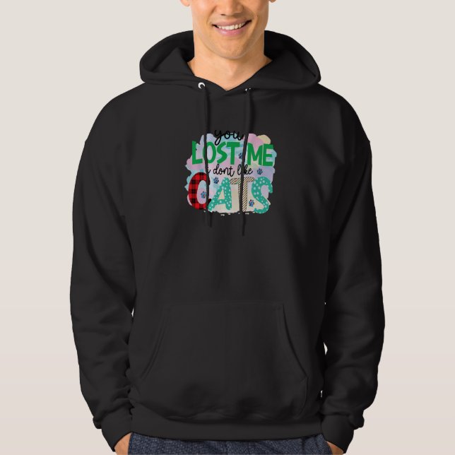 Sudadera You Lost Me I Don't Like Cats Graphic Patchwork