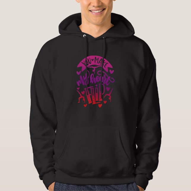Sudadera You Make My Heart Flip Gymnastics Valentine's Day (Anverso)