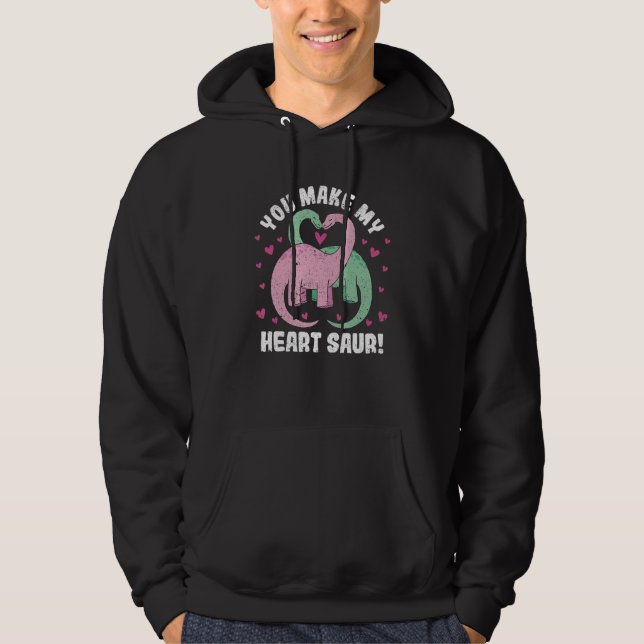 Sudadera You Make My Heart Saur Cute Dinosaur Valentine's D (Anverso)