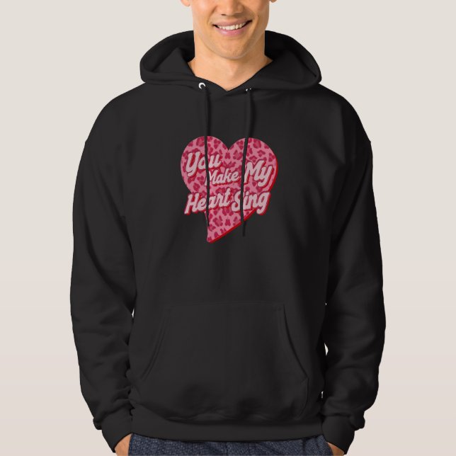 Sudadera You Make My Heart Sing Western Leopard Valentine's (Anverso)