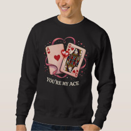 Sudadera You’re My Ace: Vintage Queen of Hearts Playing Car