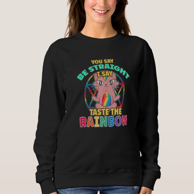 Sudadera You Say Be Straight I Say Taste The Rainbow Gay Pr (Anverso)