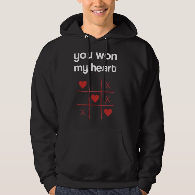 Sudadera You Won My Heart Cute Tic Tac Toe Game  Valentine (Anverso)