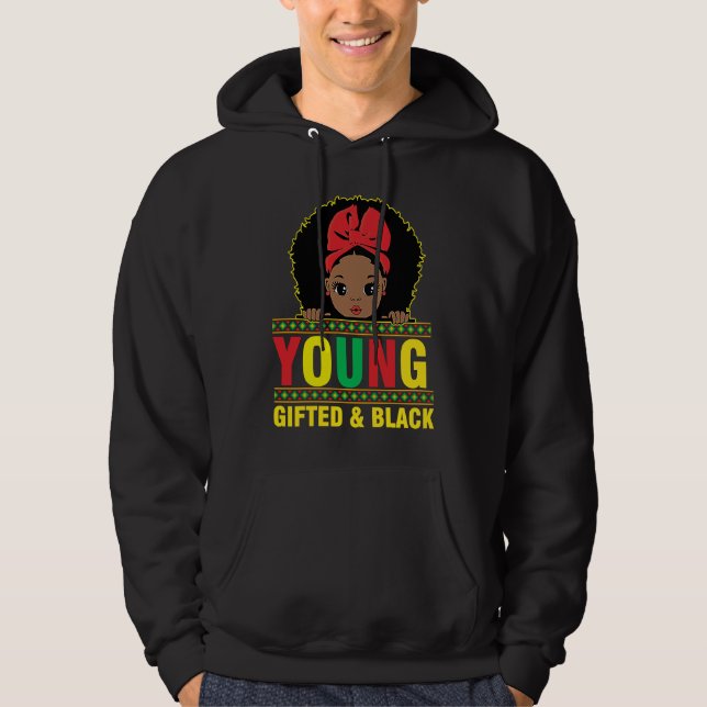 Sudadera Young ed And Black Little Black Queen Melanin Girl (Anverso)