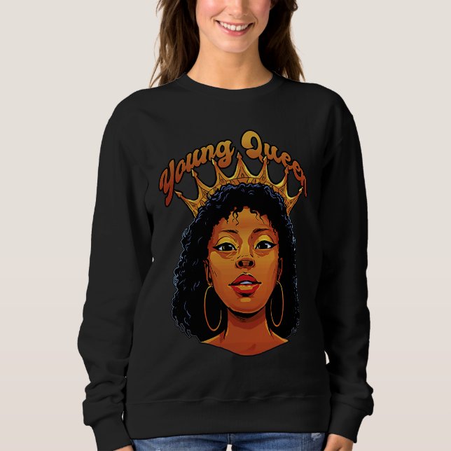 Sudadera Young Queen Black History Month African American Y (Anverso)