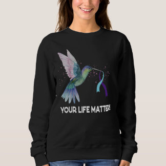 Sudadera Your Life Matters Ribbon N Suicide Awareness Menta