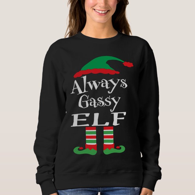 Sudadera Youth Always Gassy Elf  Family Christmas Matching (Anverso)