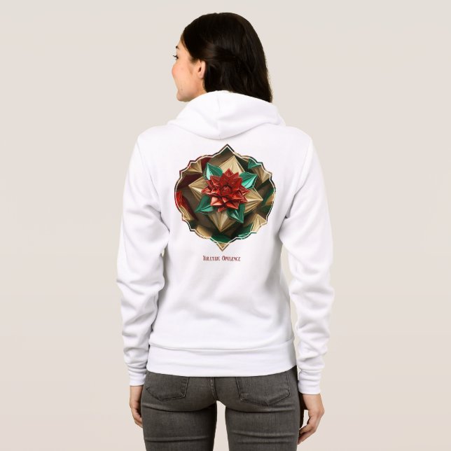 Sudadera Yuletide Opulence: Hilos de oro de Navidades (Reverso completo)