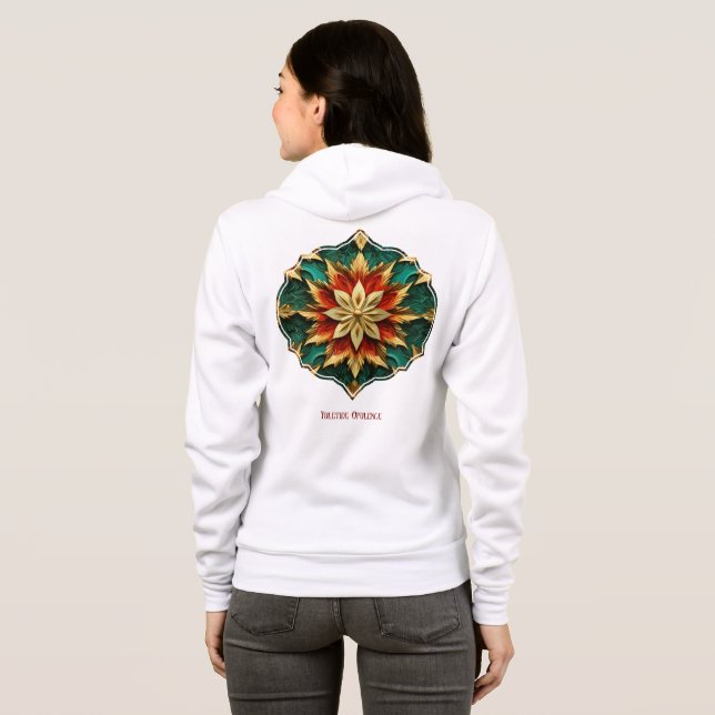 Sudadera Yuletide Opulence: Hilos de oro de Navidades (Reverso completo)