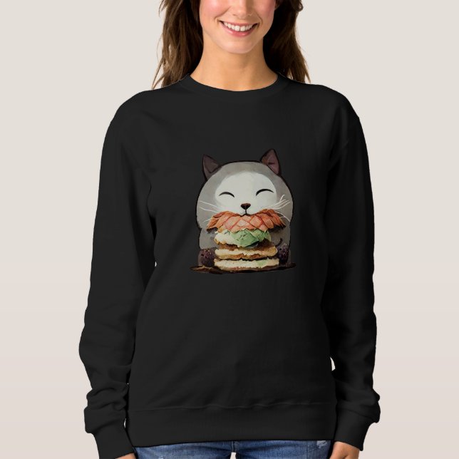 Sudadera Yum Yum Cats Cat Hamburger Catburger Cat (Anverso)