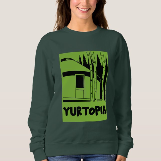 Sudadera Yurta viviendo en la naturaleza (Anverso)