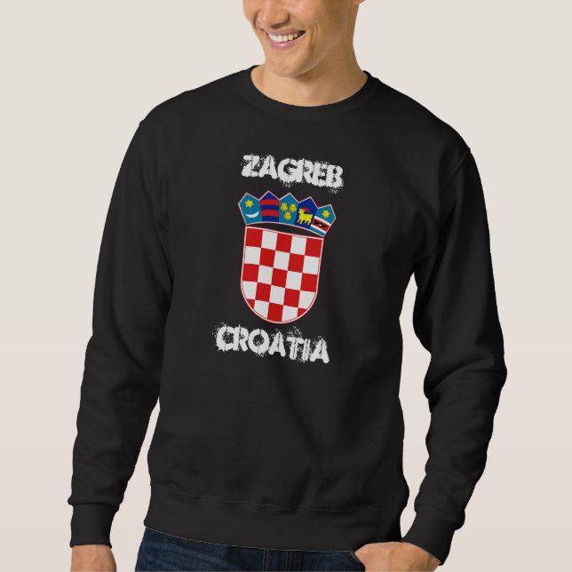 Sudadera Zagreb, Croacia con escudo de armas (Anverso)
