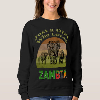 Sudadera Zambia Big 5 Wildlife with Text Just a Girl Who Lo