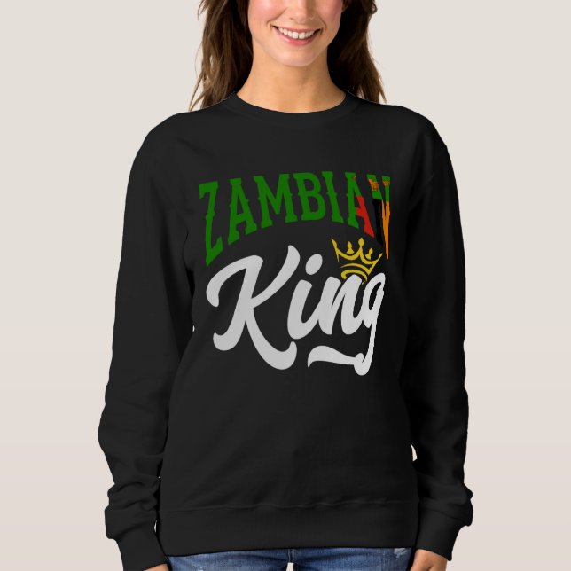 Sudadera Zambian King Zambian Zambia Zambian Flag (Anverso)