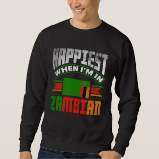 Sudadera Zambiano Zambia Bandera Zambiana Más Feliz Cuando 