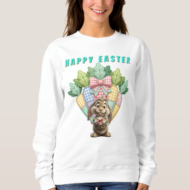 Sudadera Zanahorias de Pascua de patchwork  (Anverso)