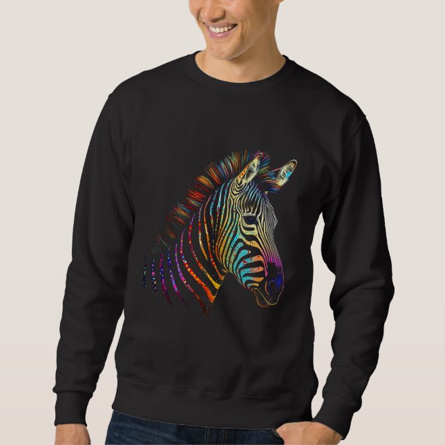 Sudadera Zebra Colourful  Animal Zoo Animal (Anverso)