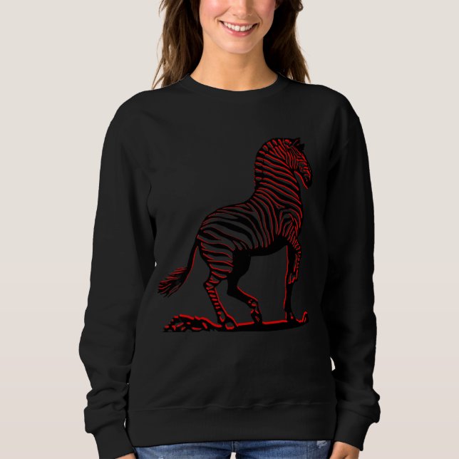 Sudadera Zebra En Resumen Negro Y Rojo