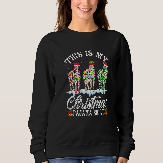 Sudadera Zebra Este Es Mi Navidad Enfoca A Pajama Xmas (Anverso)