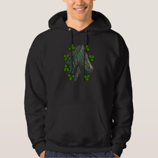 Sudadera Zebra Face Head Mandala Irish Shamrock C St Patric