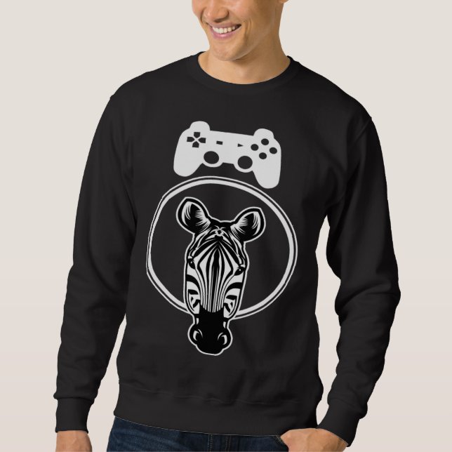 Sudadera Zebra Gamer Controller Graphic For Gamer Kids (Anverso)