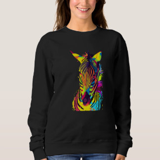 Sudadera Zebra Head Colorful Pop Art