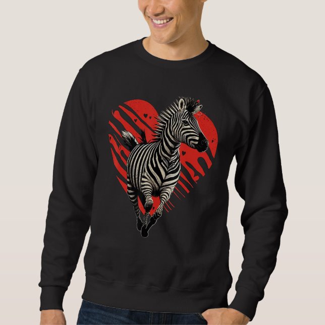 Sudadera Zebra Love Heart for Valentines Day on Zebra  4 (Anverso)