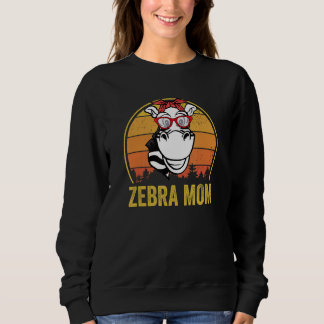 Sudadera Zebra Mom Retro Vintage Gafas de sol Cuestas Zebra