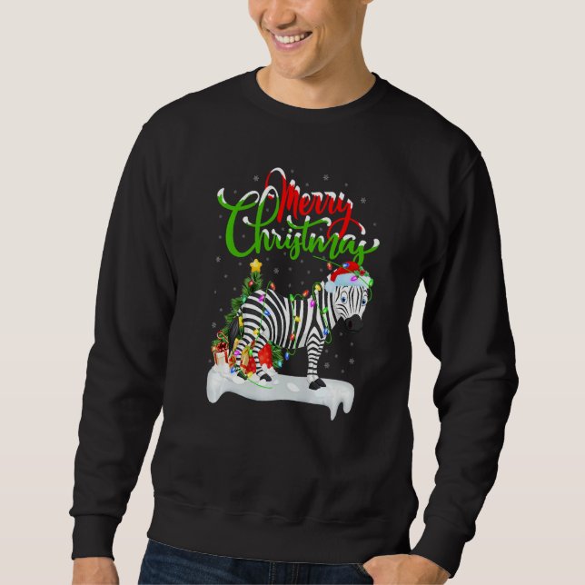 Sudadera Zebra  Xmas Decorations Santa Zebra Christmas (Anverso)