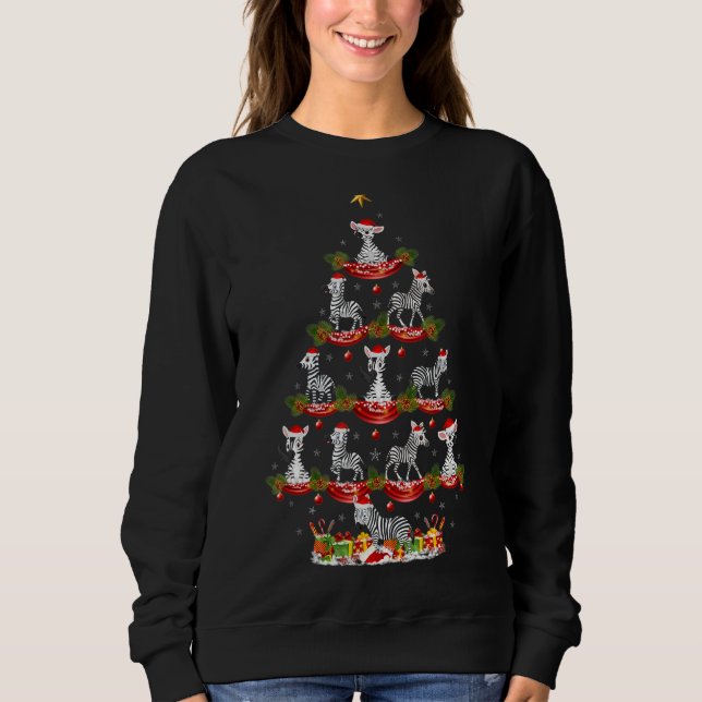 Sudadera Zebra   Xmas Holiday Santa Zebra Christmas Tree (Anverso)
